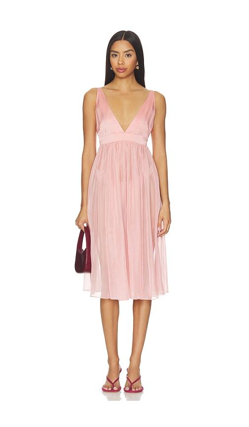 guizio fiora dress in pink.