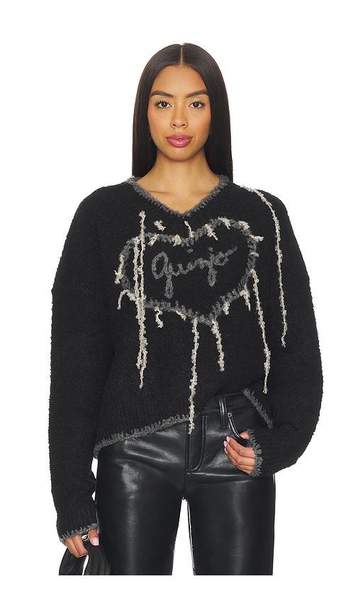 guizio guizio heart sweater in black.