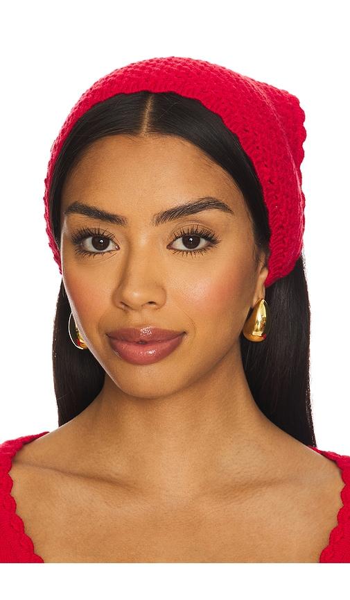 guizio knit bandana in red.