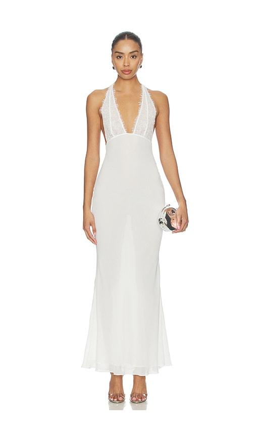 guizio lillia dress in ivory.