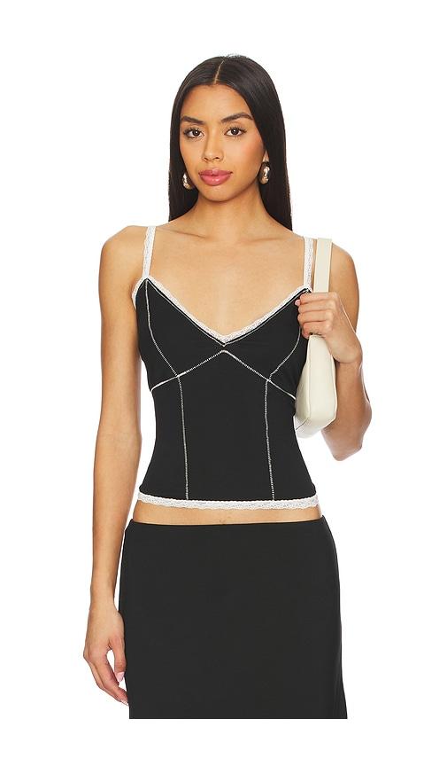guizio low rise dainty tank in black.