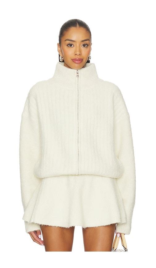 guizio mila zip up jacket in ivory.