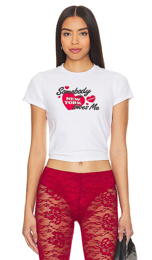 guizio new york loves me tee in white.