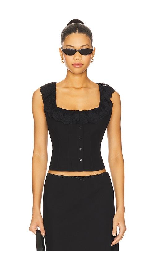 guizio paloma lace top in black.