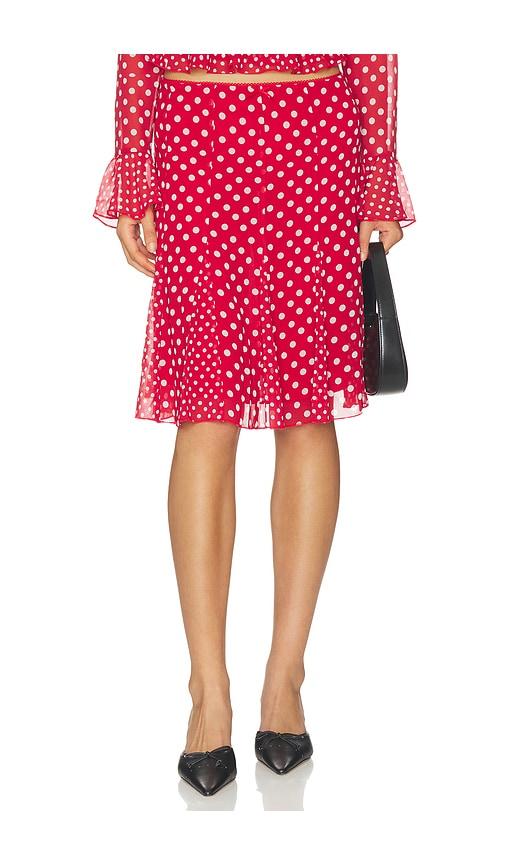 guizio paloma skirt in red.
