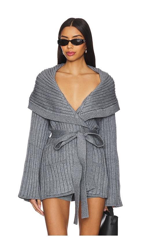 guizio tullia slouchy cardigan in grey.