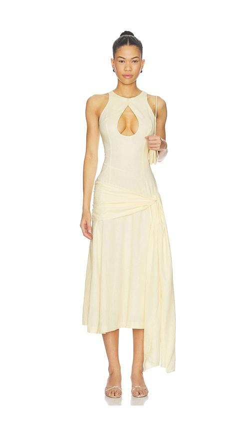 guizio victoire dress in yellow.