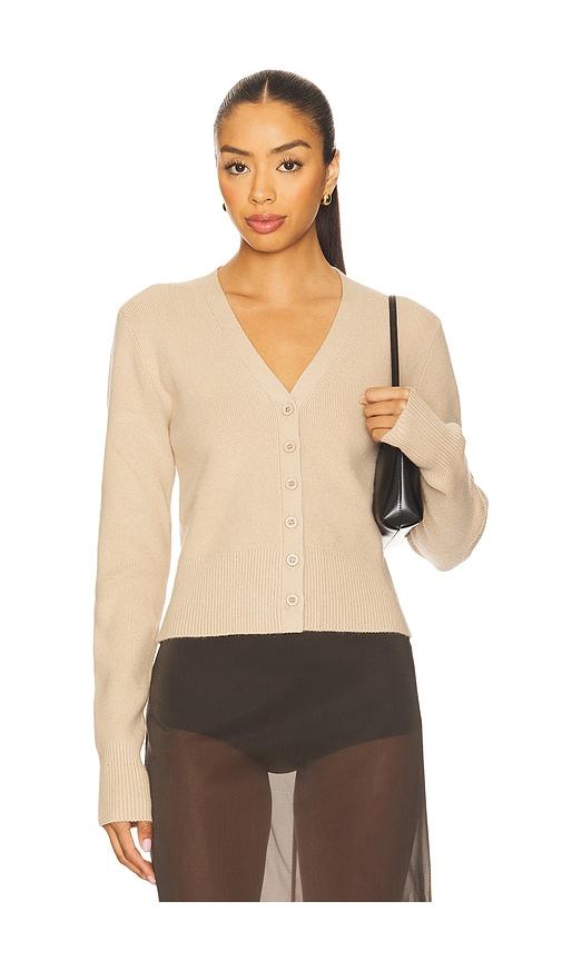 guizio x revolve camelie cardigan in taupe.