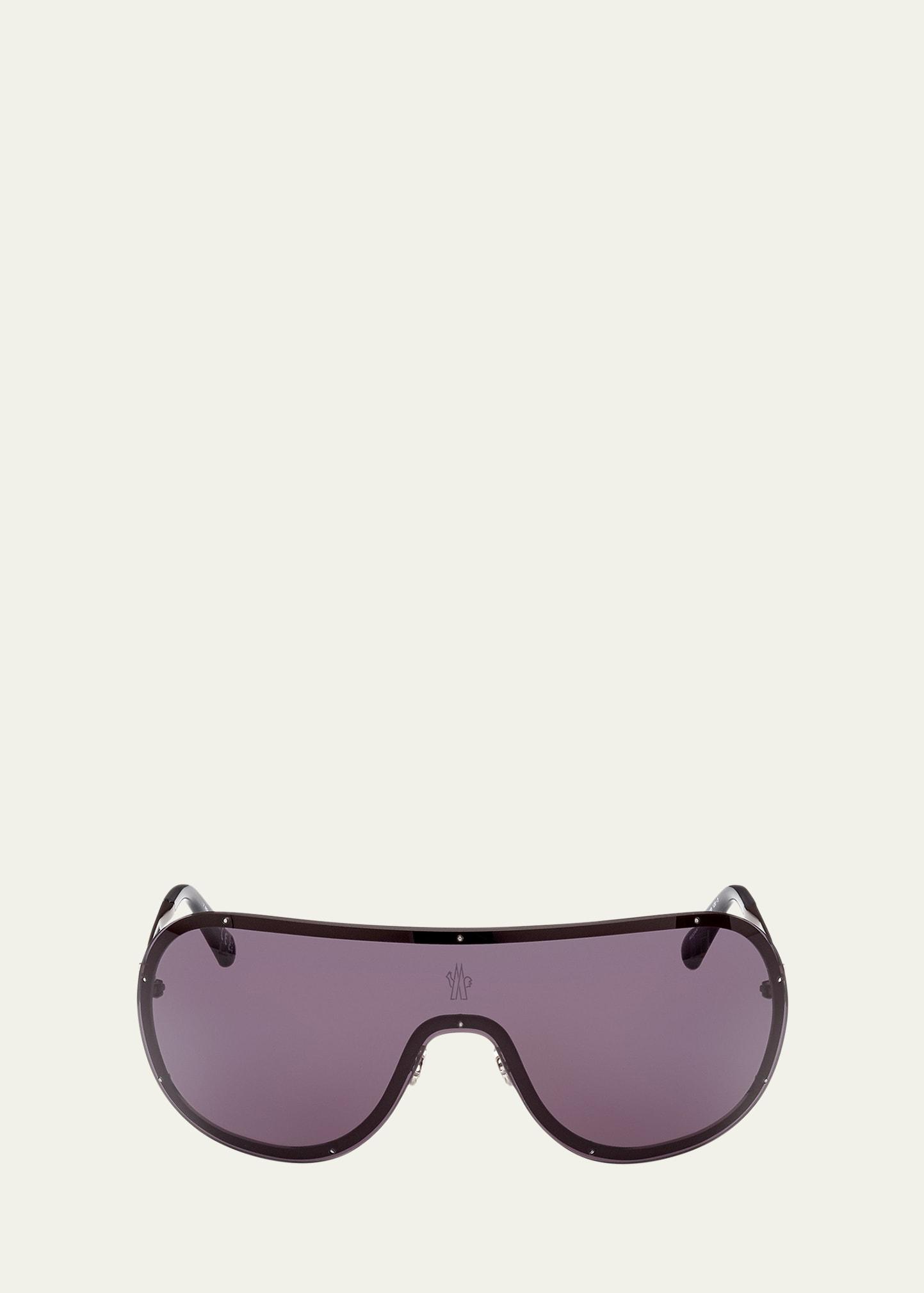 gunmetal logo metal alloy shield sunglasses