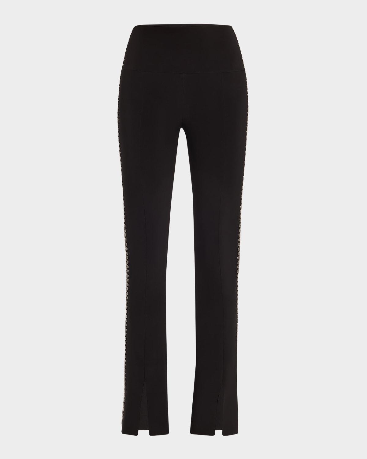 gunmetal stud spat leggings
