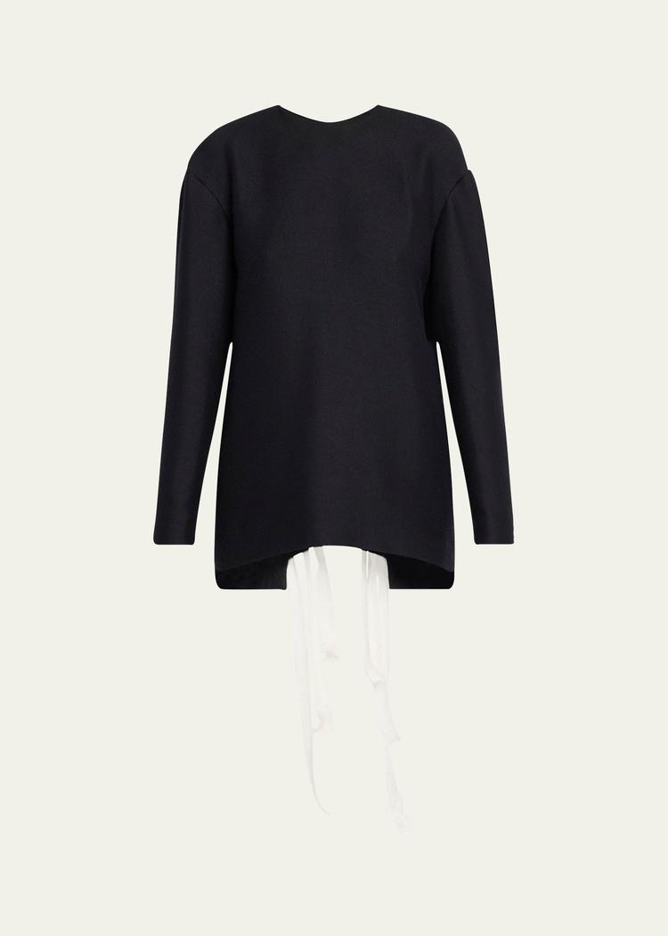 guri ribbon back brushed cashmere top