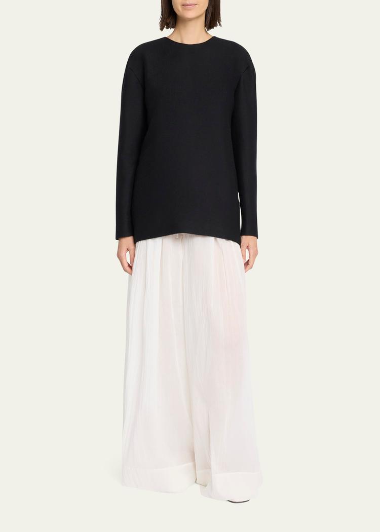 guri ribbon back brushed cashmere top