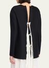 guri ribbon back brushed cashmere top