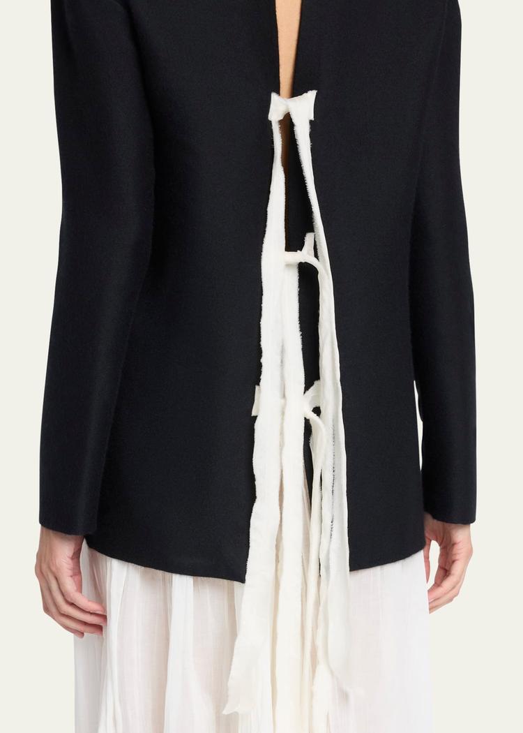 guri ribbon back brushed cashmere top