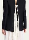 guri ribbon back brushed cashmere top