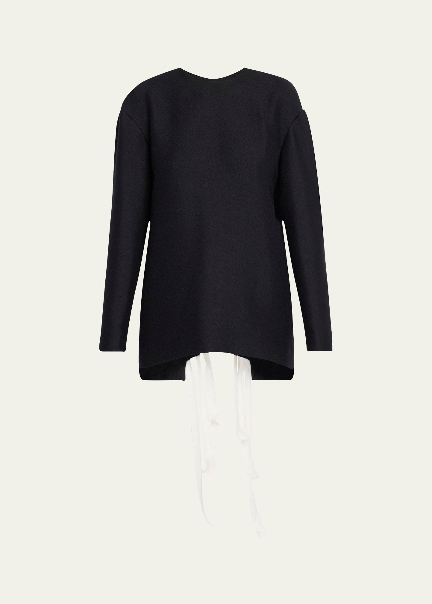 guri ribbon back brushed cashmere top