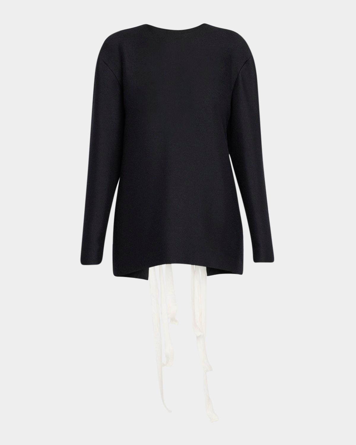 guri ribbon back brushed cashmere top