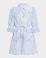 gwendoline floral puff-sleeve ruffled mini dress
