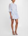 gwendoline floral puff-sleeve ruffled mini dress