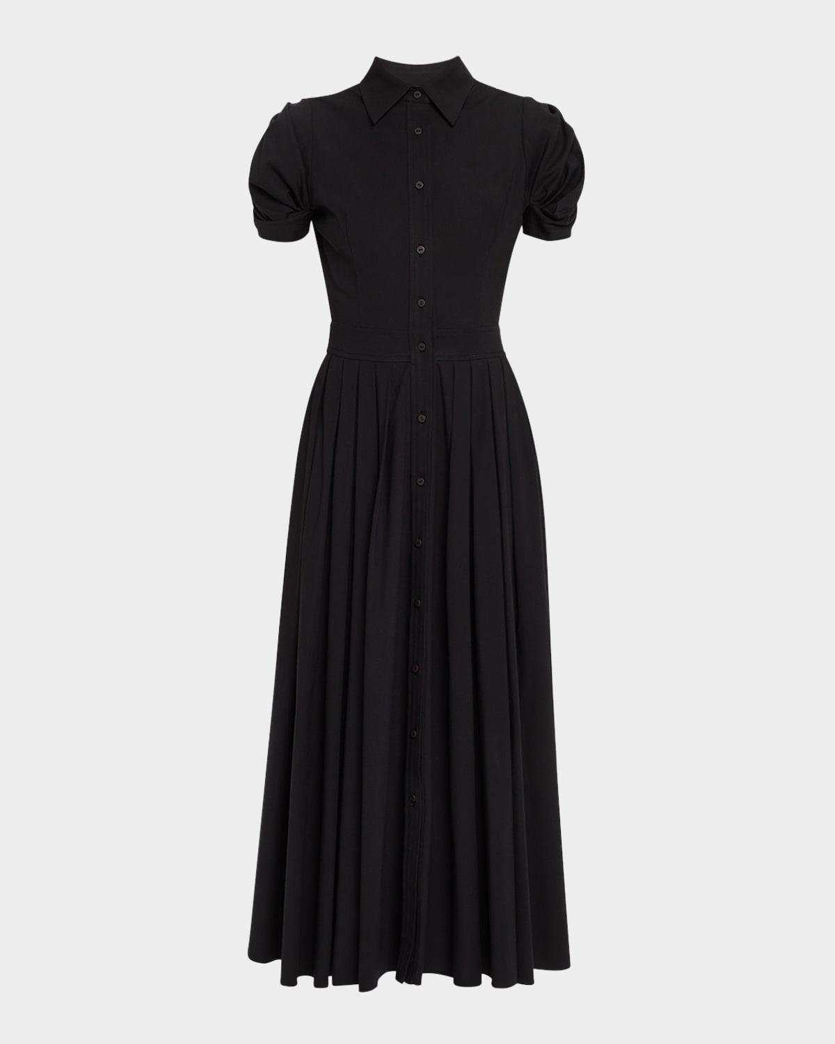 gyles puff-sleeve midi dress