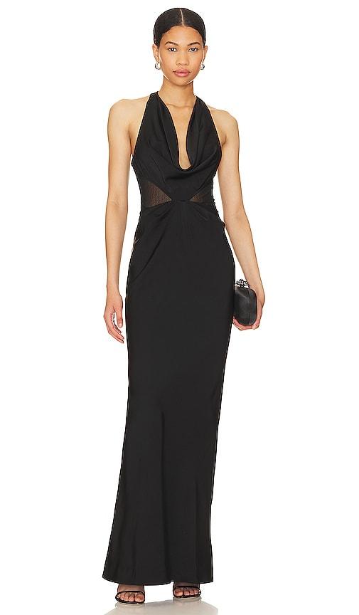 h:ours grecia maxi dress in black.
