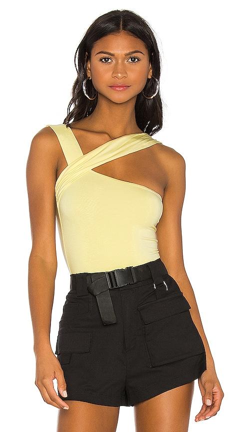 h:ours halsey bodysuit in yellow.