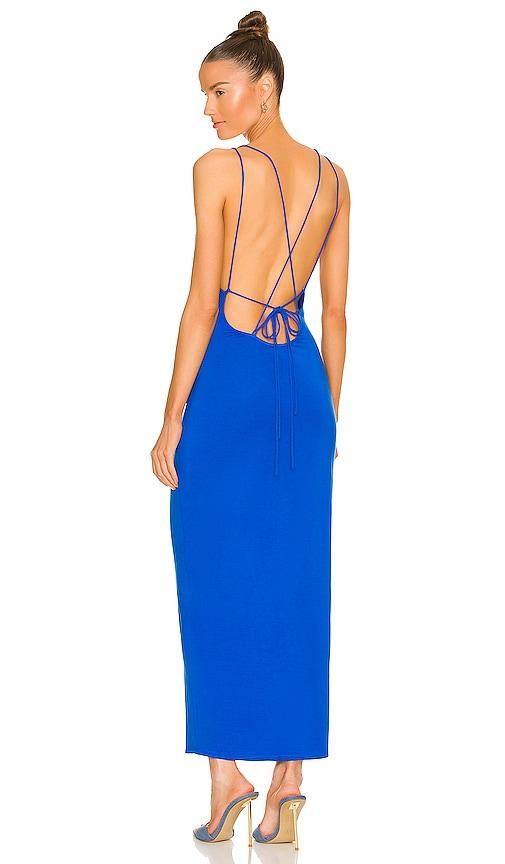 h:ours selena midi dress in royal.