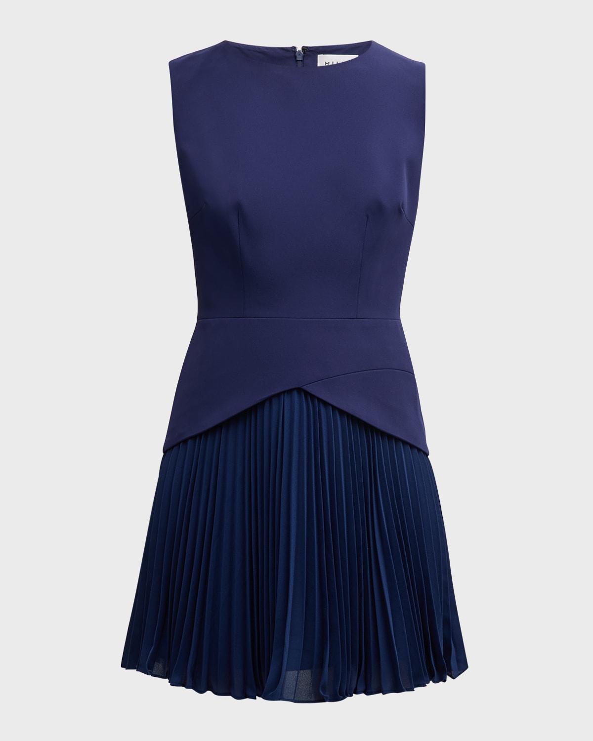haddy sleeveless pleated mini dress