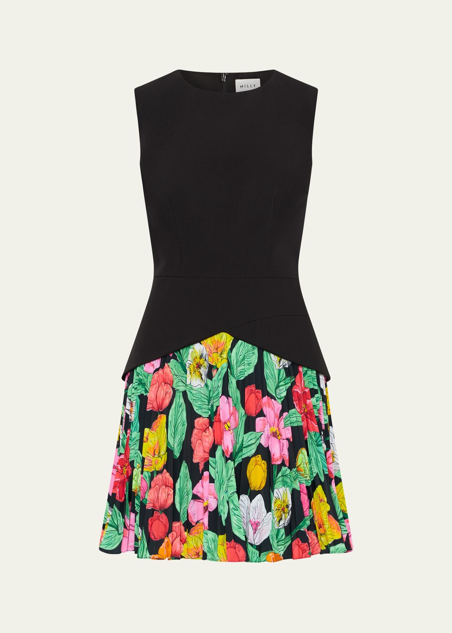 haddy tulip rosette pleated mini dress