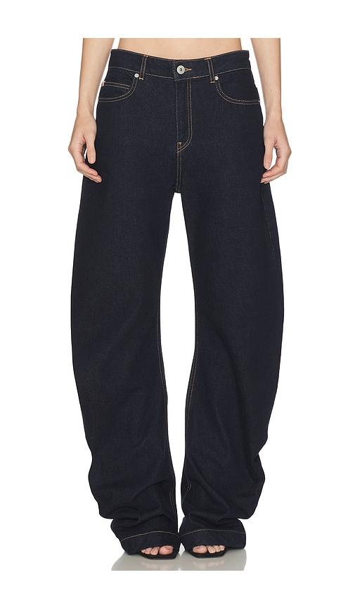 haelo banana twist flare jean in blue.