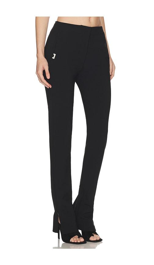 haelo brace waist slim trouser in black.