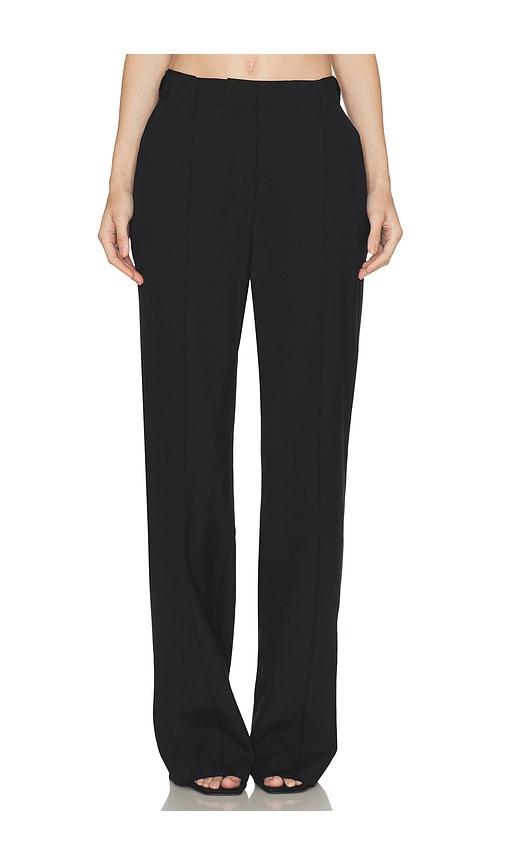 haelo flex waist tailored trouser in black.