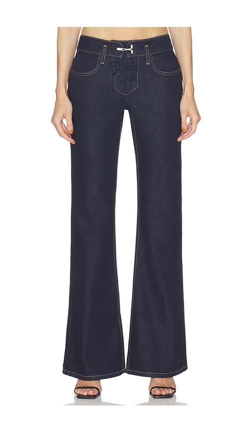 haelo low waist retro jean in blue.