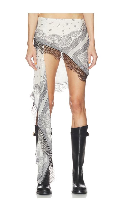 haelo spiral bandana skirt in white.