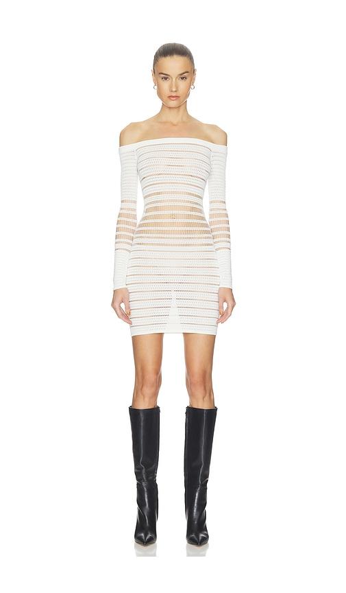 haelo veiled mini dress in white.