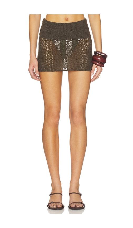 haight. mini julia knit tricot skirt in green.