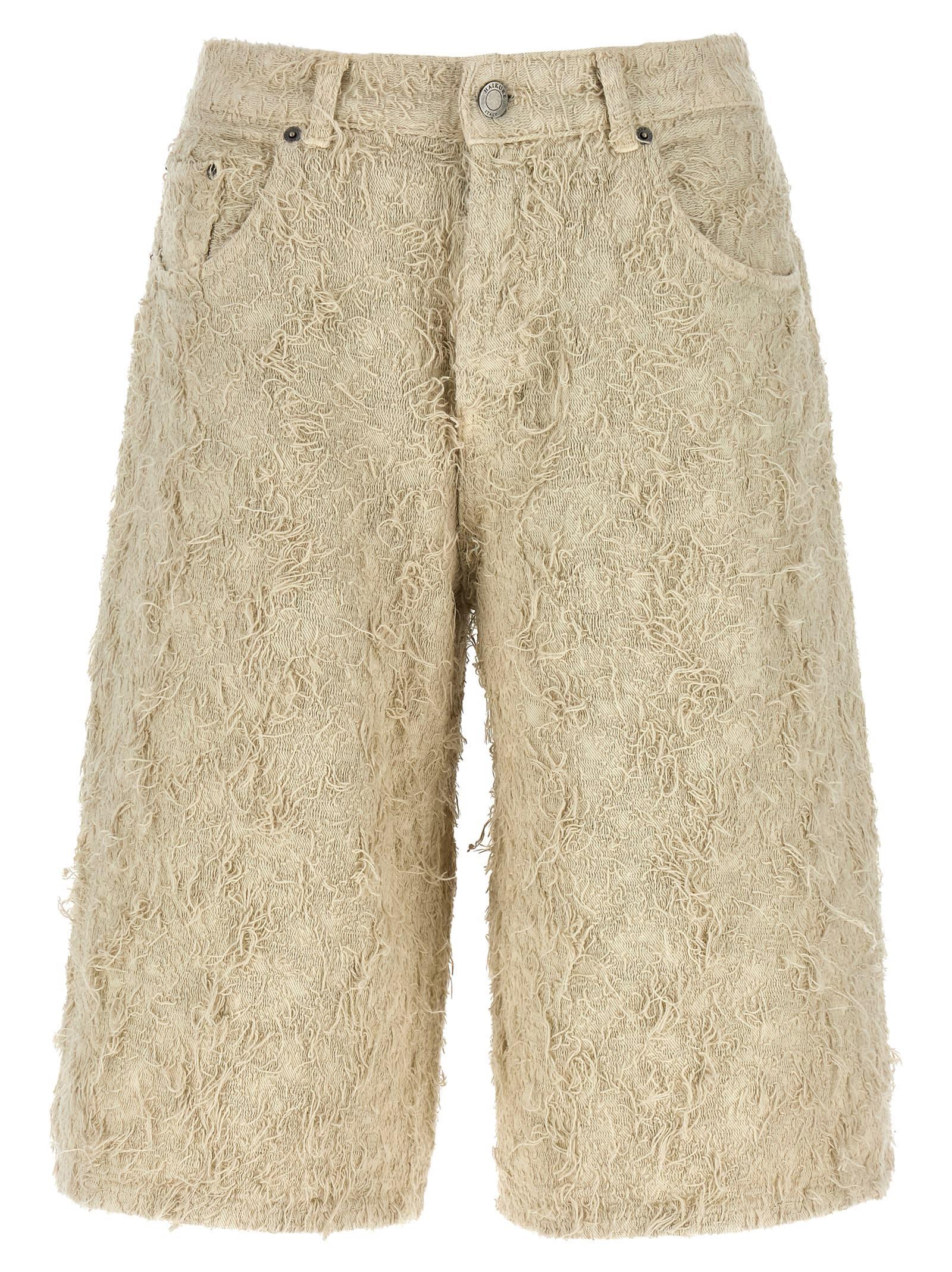 haikure bermuda shorts becky fur denim