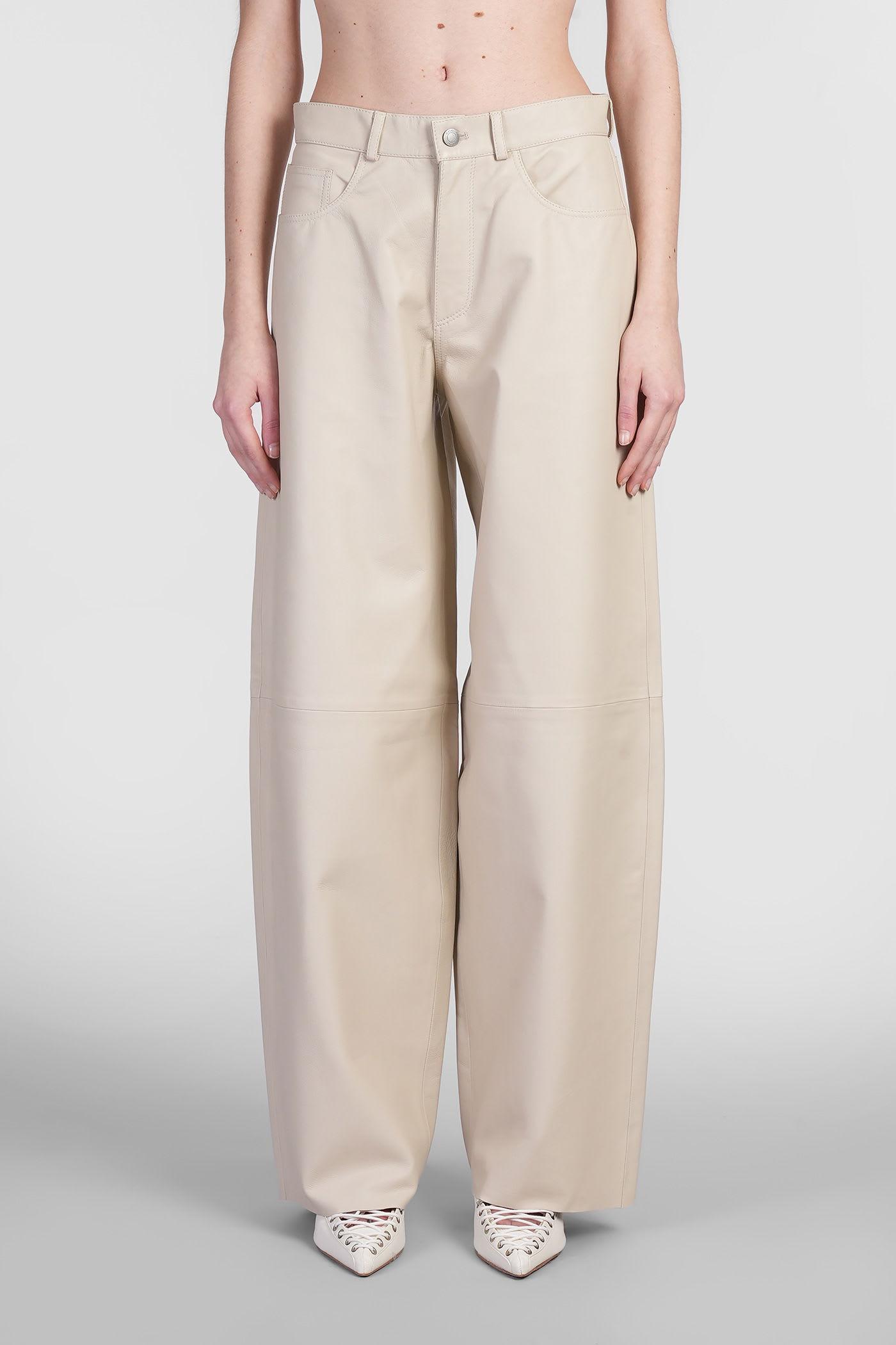 haikure bethany pants in beige leather