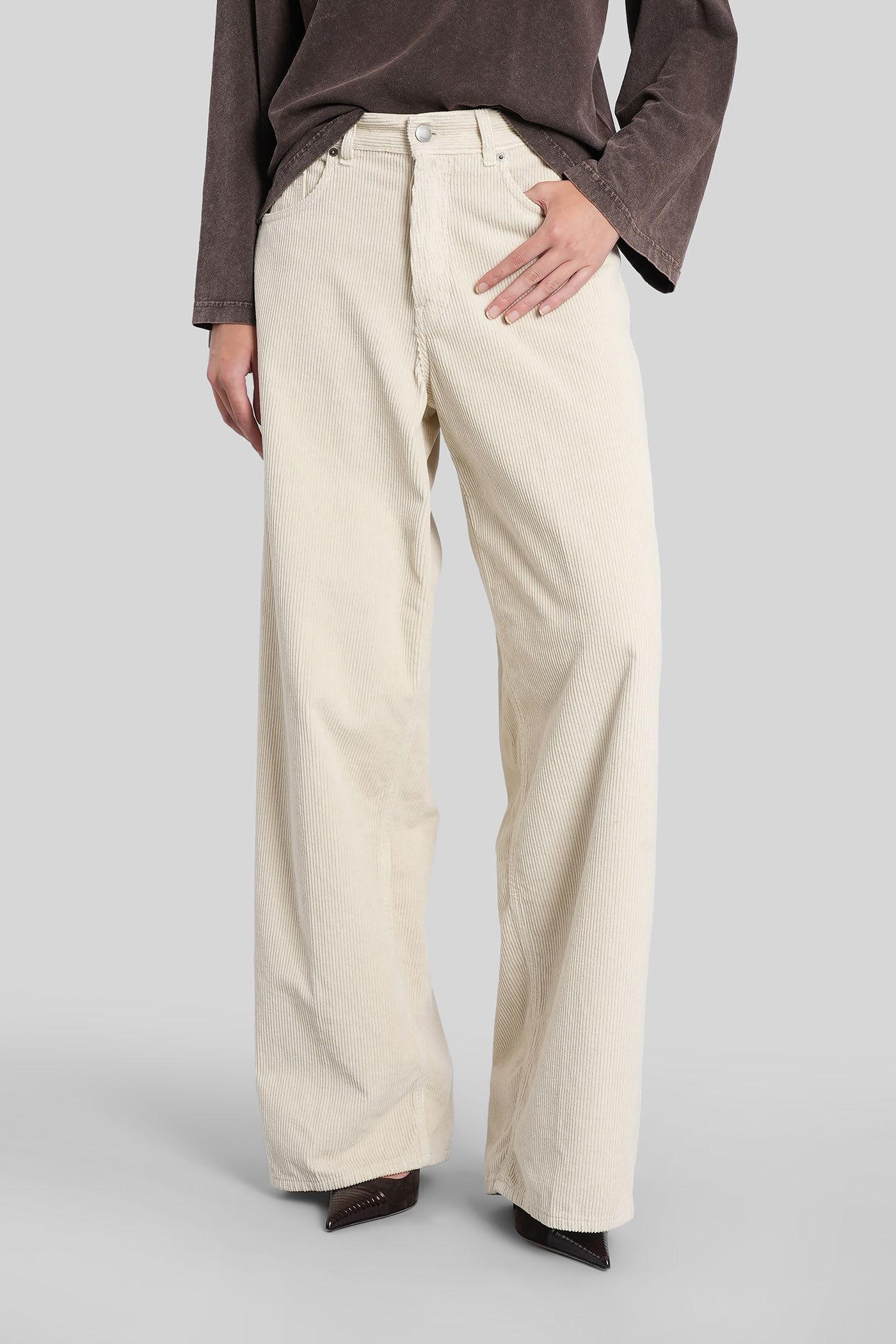 haikure bethany velvet pants in beige cotton