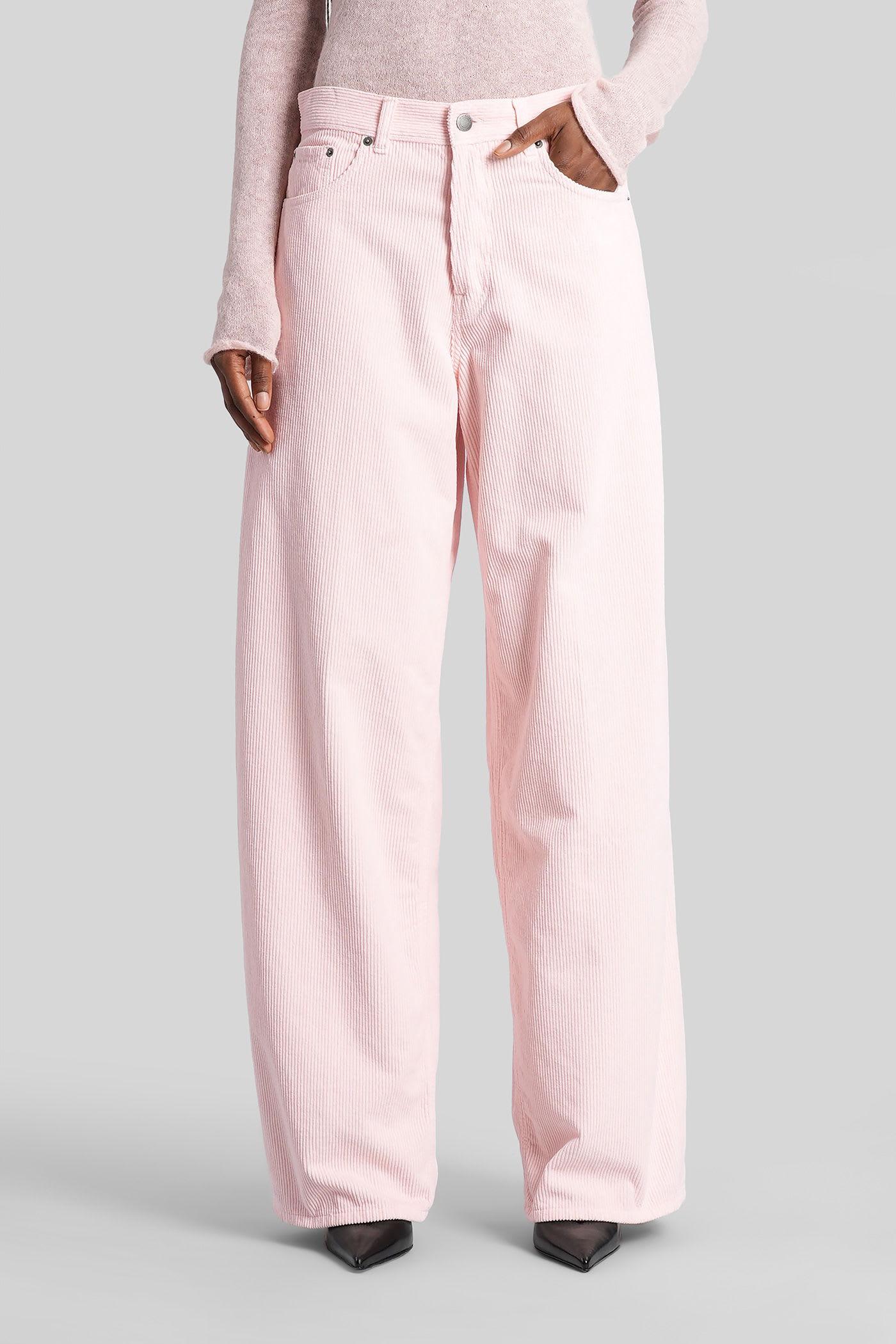 haikure bethany velvet pants in rose-pink cotton