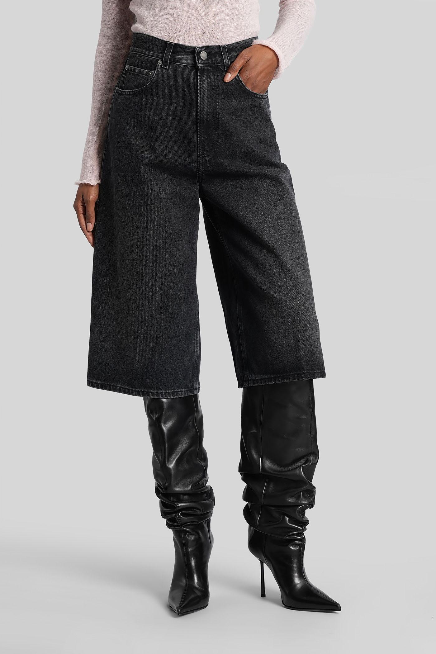 haikure doni belle shorts in black denim