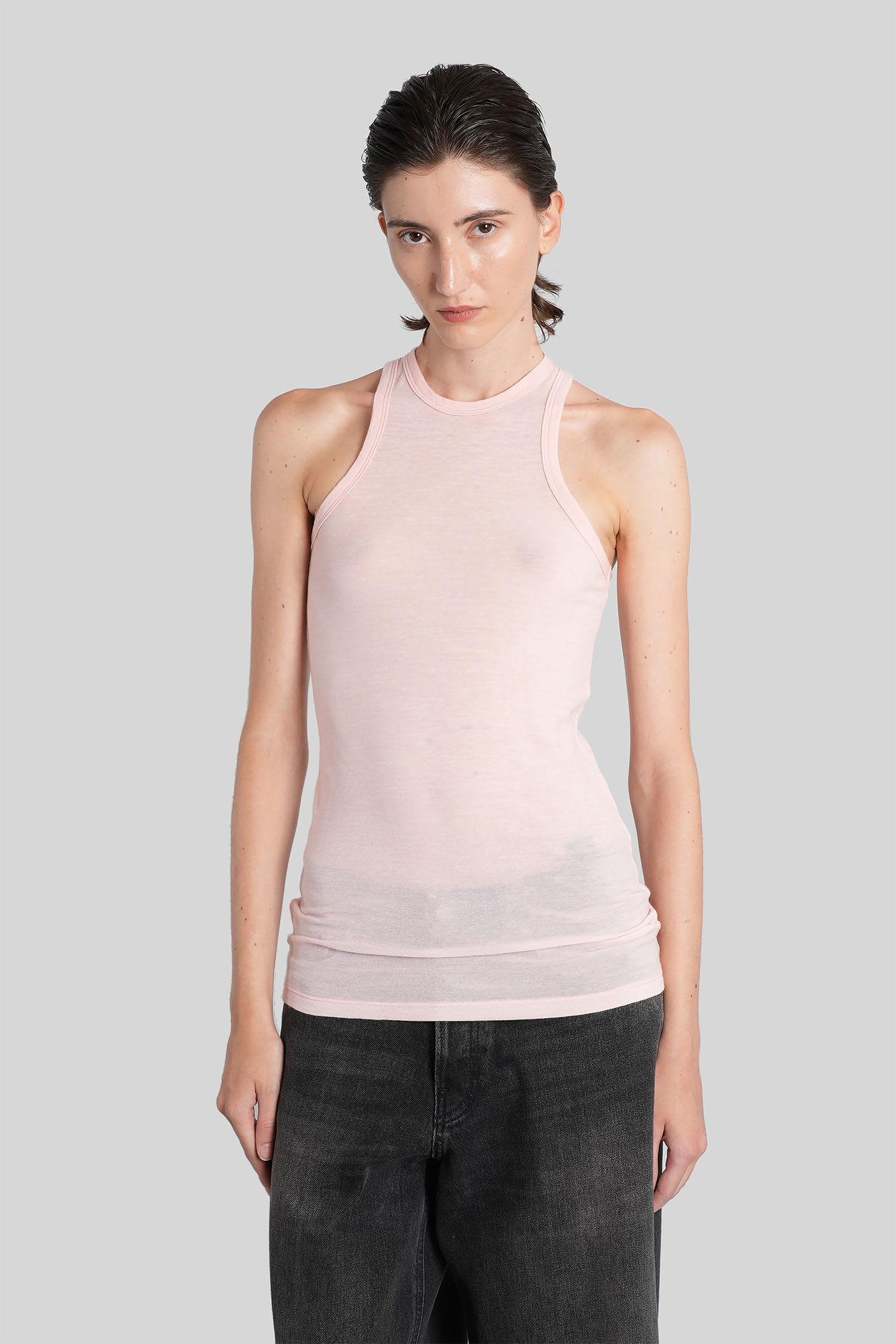 haikure eve tank top in rose-pink wool