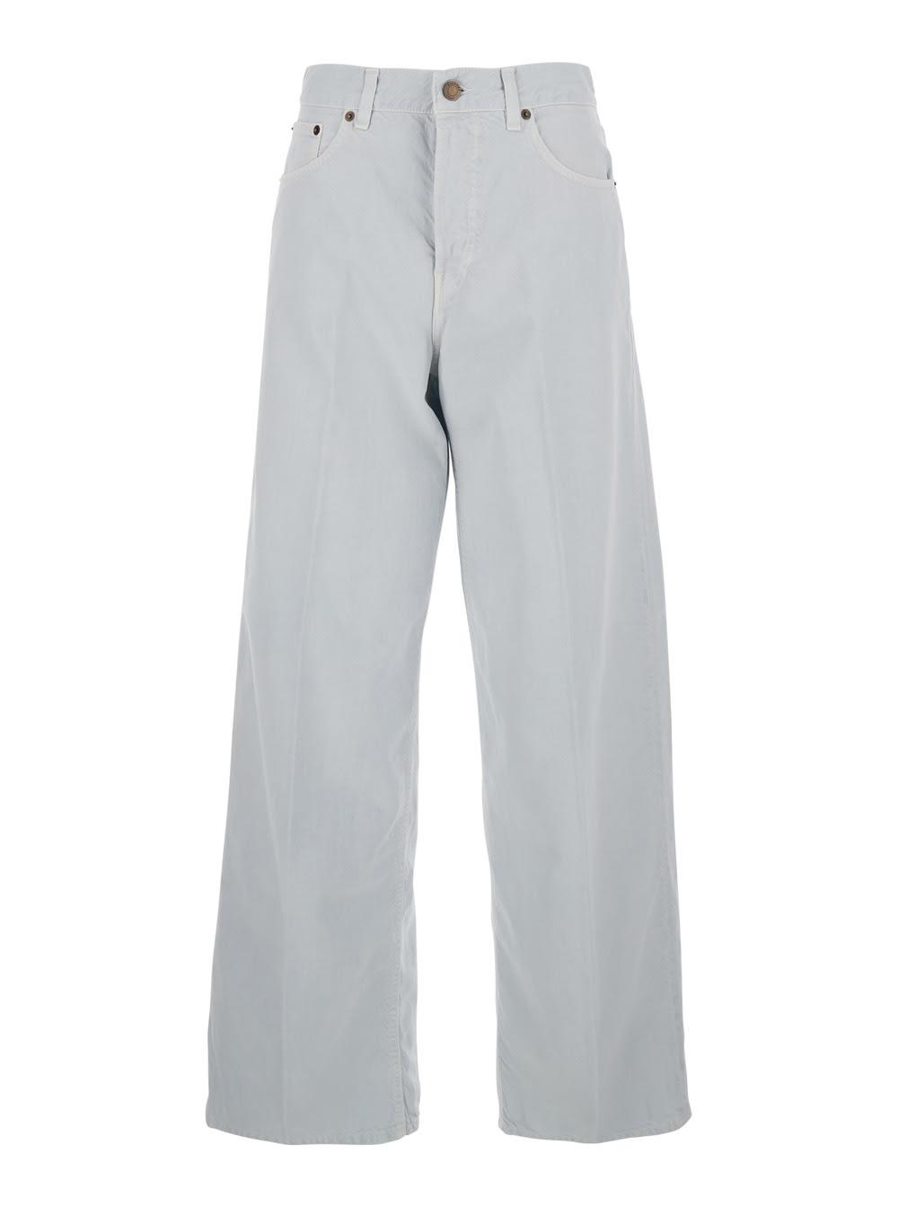 haikure gray jeans with belt loops and logo patch on the back in womens denim