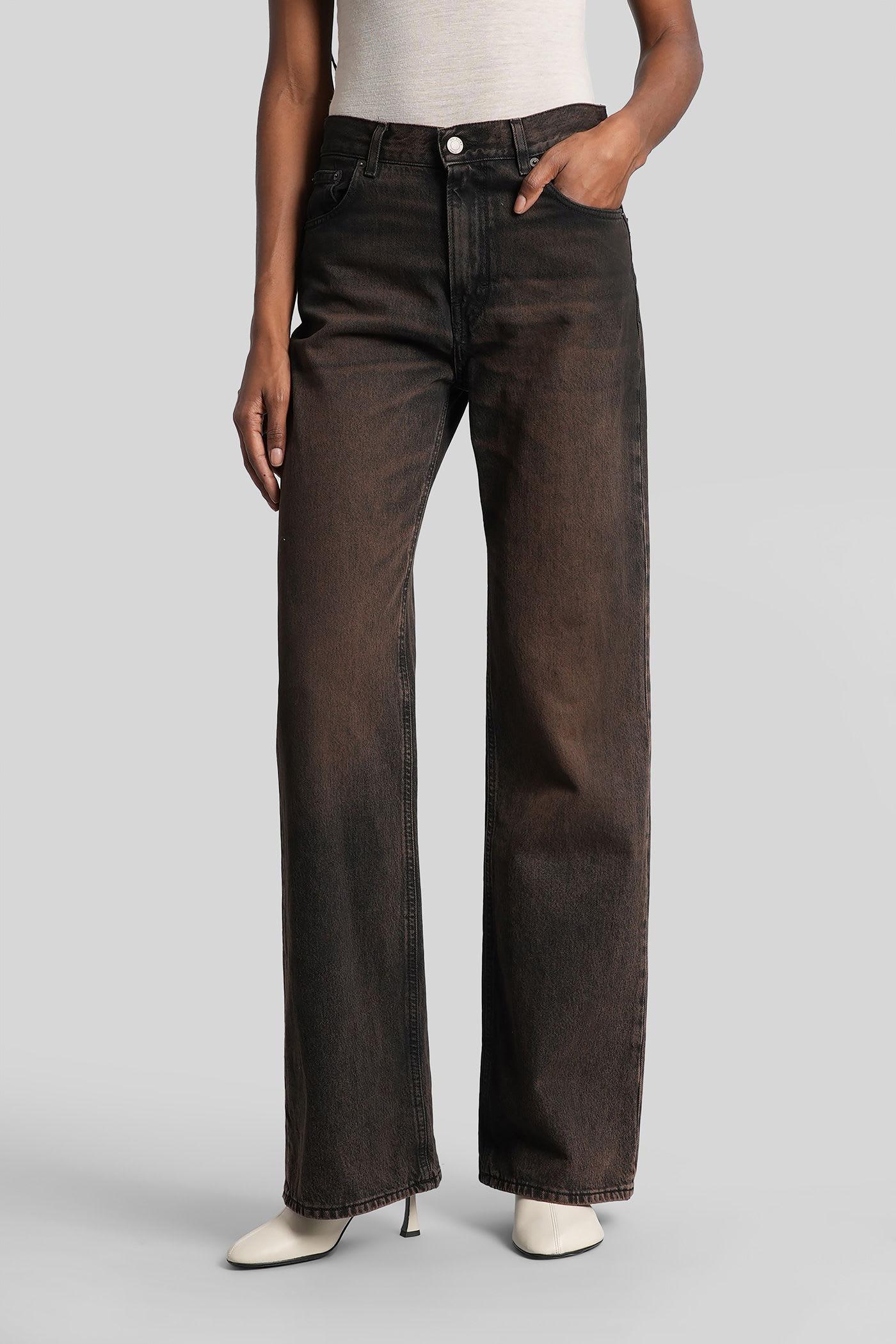 haikure korea jeans in brown denim