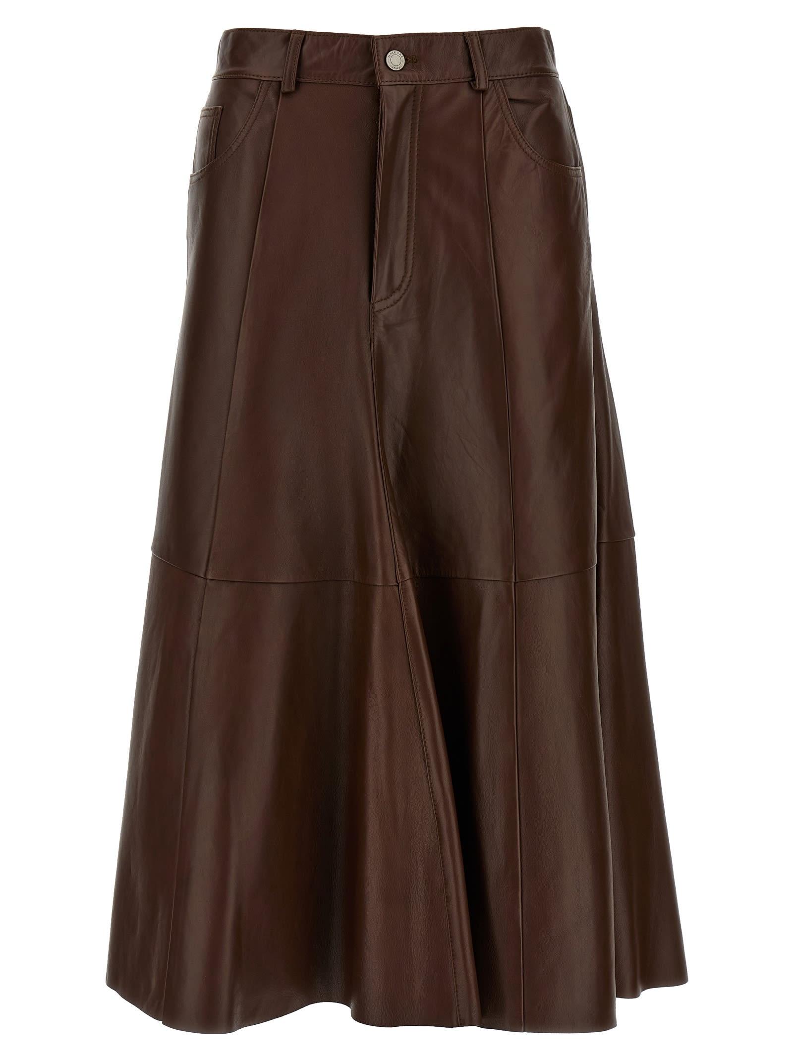 haikure mid serenity leather skirt
