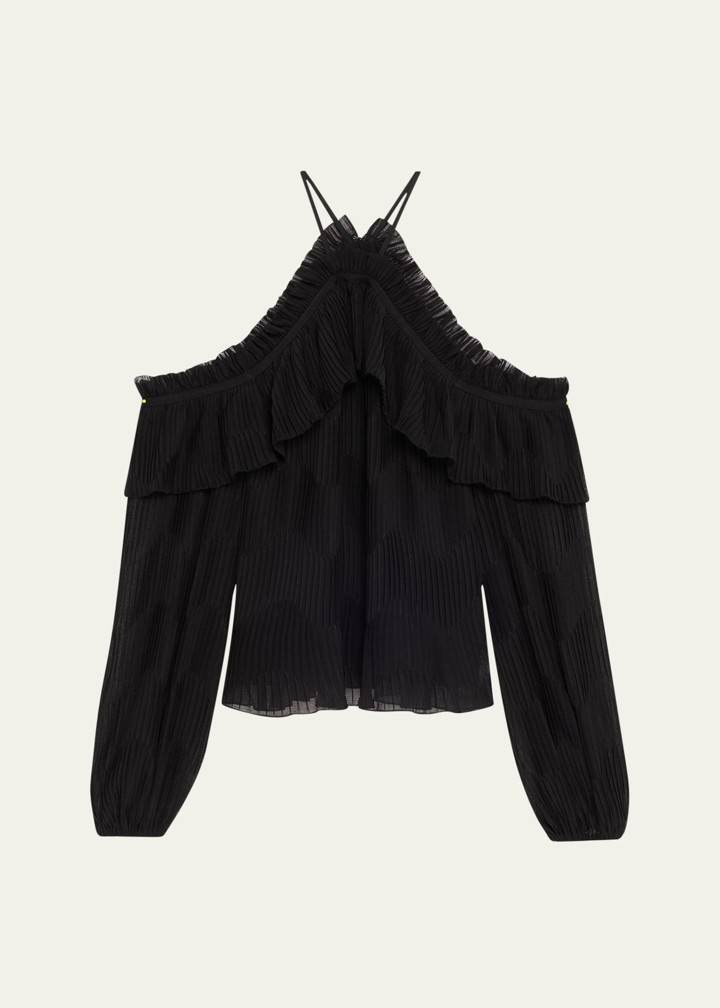 haisley pleated chiffon blouse