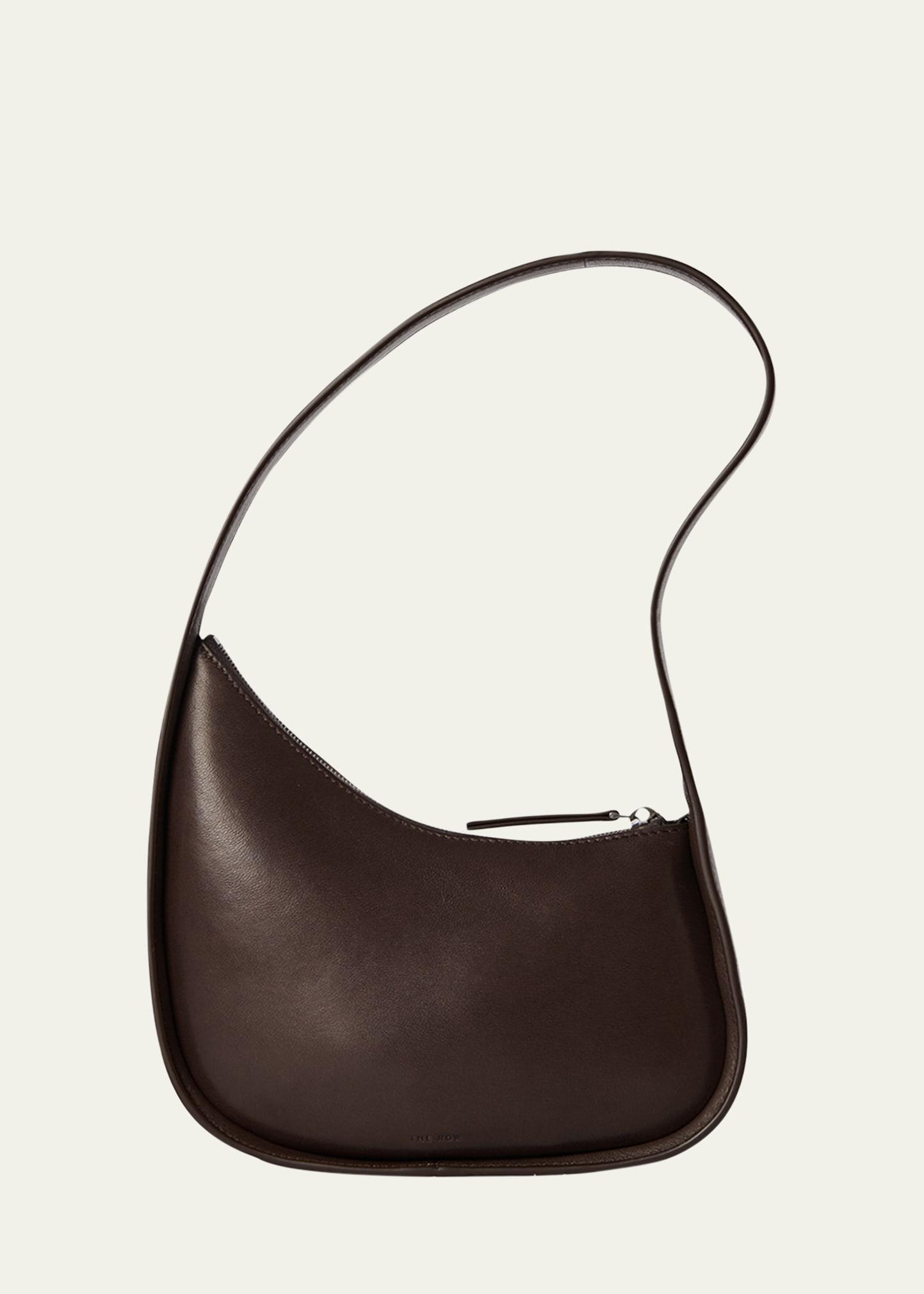 half moon shoulder bag in silk leather