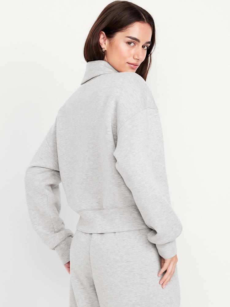 half-zip bounce fleece pullover sweatshirt