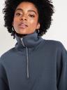 half-zip bounce fleece pullover sweatshirt