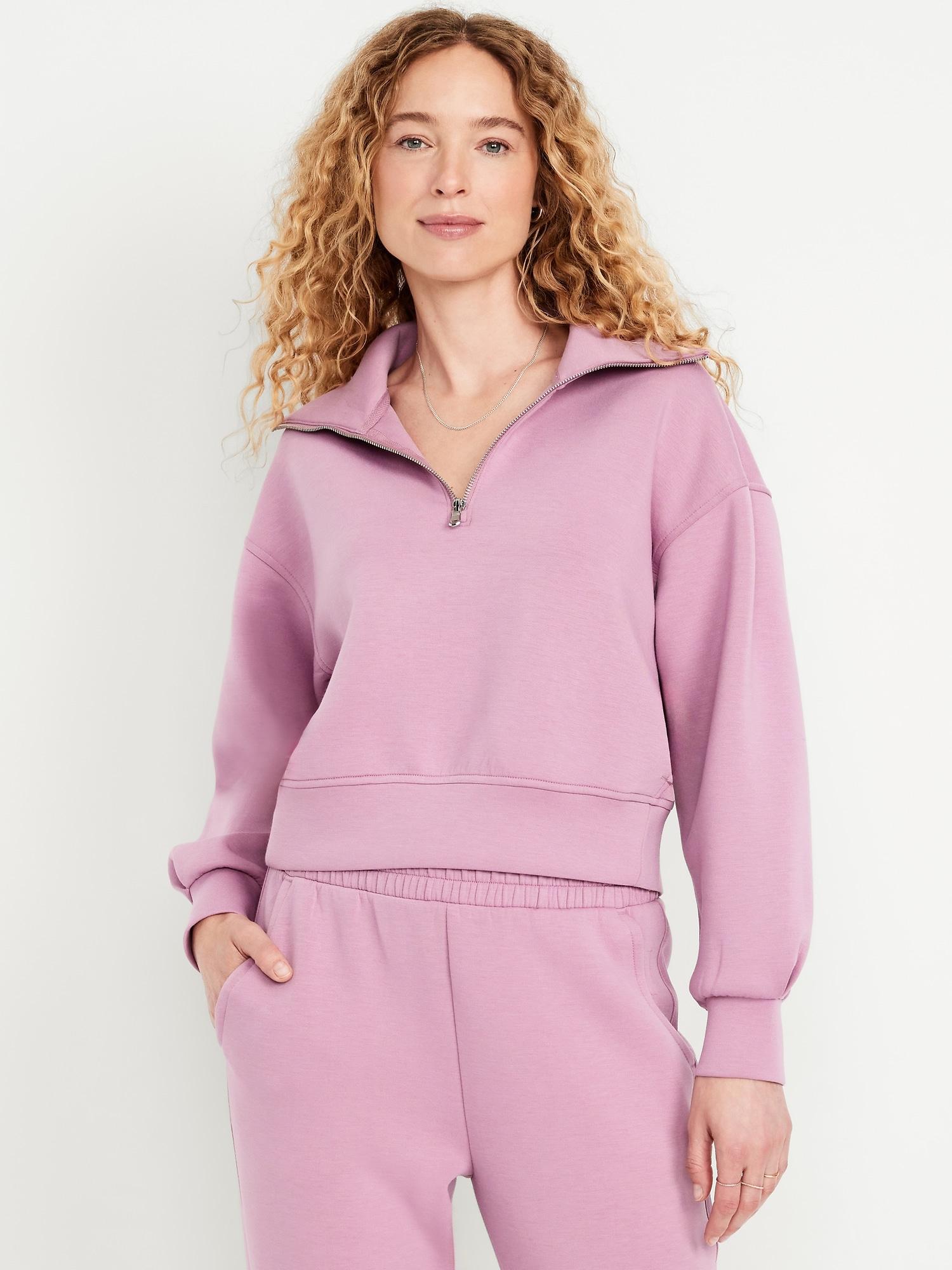 half-zip bounce fleece pullover sweatshirt